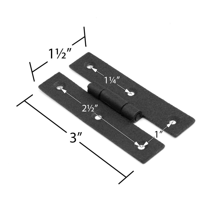 Renovators Supply Manufacturing Black H Cabinet Hinges 3 in. Wrought