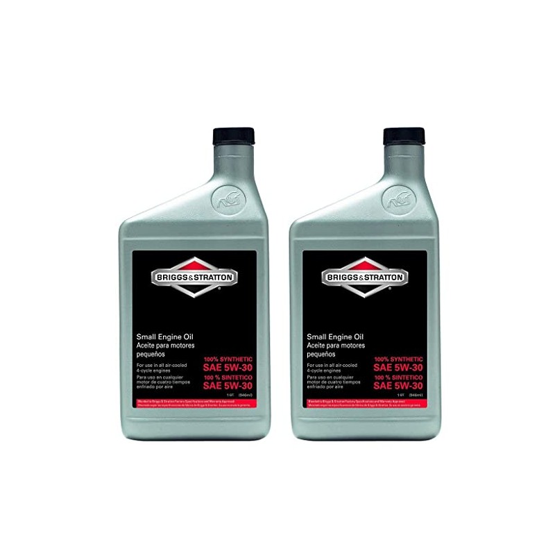 Briggs and Stratton 100074 Pack of (2) 1-Quart 5W-30 Synthetic