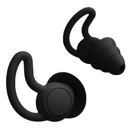 Tapones para Dormir, Reutilizables Silicona Tapones para los Oídos de Natación, Tapones Portátiles para Surfear, Disparar, Dormir, Protección Auditiva (Negro)