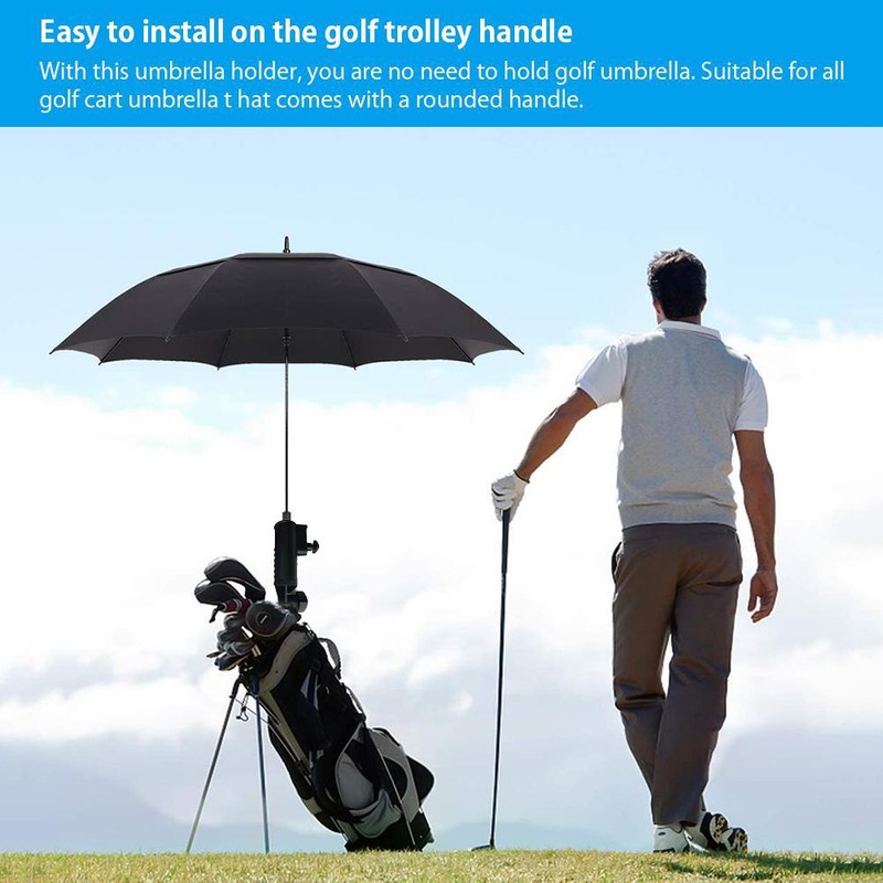 Umbrella Holder Adjustable Clamp Stand Universal Black Cart Umbrella Holder
