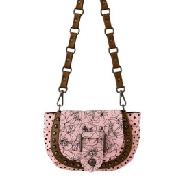 Charlie Clark Women's Small Cross Body Bag – Canvas & Faux Leather – Floral, Pastel or Bright – Magnetic Flap – Zip Pocket – Adjustable Strap