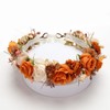 PoshMyra Burnt Orange Flower Crown for Women Wedding Autumn Floral