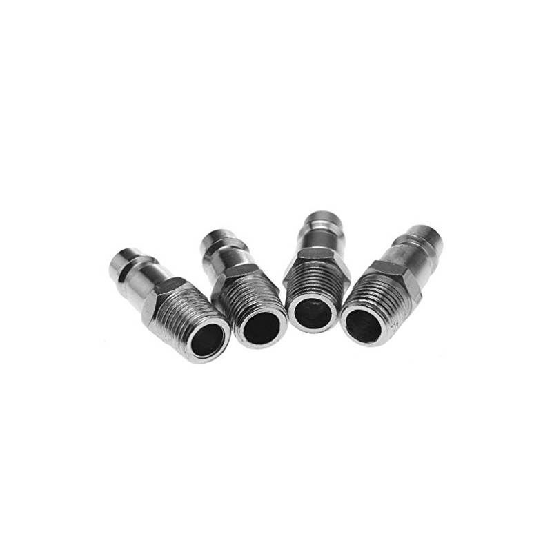 4-Piece 1/4 Inch BSP Quick Coupling Adaptor Plug Nipple for