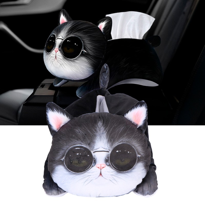 Tissue Box 3D Cat Dog Shaped Car Cartoon Hanging Tissue