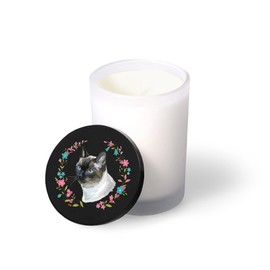 CafePress Thai Cat Classic Siamese 14 oz. Scented Frosted Candle 3.5"x4"