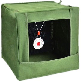 Solid Wooden Slingshot Toys Target Box Practice Competitive Game Bulls Eye wear-Resistant Anti-Slingshot Target Box Slingshot Silencer Bow Food Collection Box Green