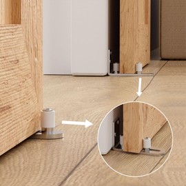 Wolfbird Adjustable Floor Guide Sliding Barn Door Wall/Door Bottom Guide Stainless Steel Style（2PCS