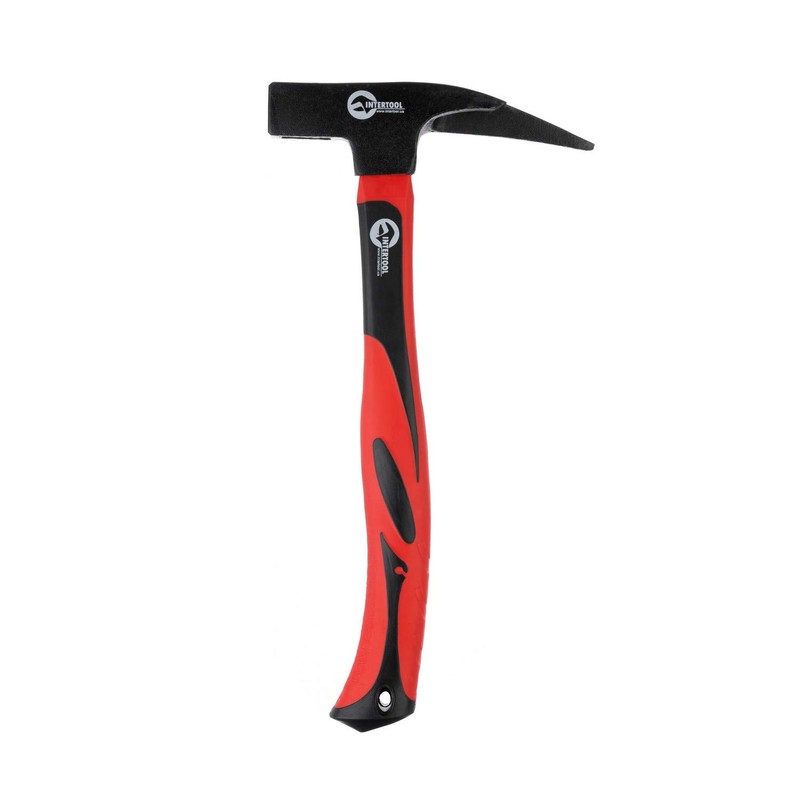 INTERTOOL Roofing Hammer, Magnetic Nail Starter, Milled Latthammer, 21 oz.,
