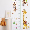Growth Record Monkey & Giraffe Height Chart Wall Sticker for Kids' Room Height Chart Sticker 10ea
