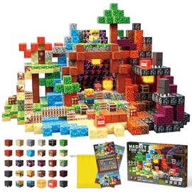 Magnetic Blocks 120PCS Cave Adventure | STEM Educational Building Toys for Kids Age 3+, Creative Stacking Construction Set with 0.8in Magnet Cubes, Birthday Gift for Boys & Girls