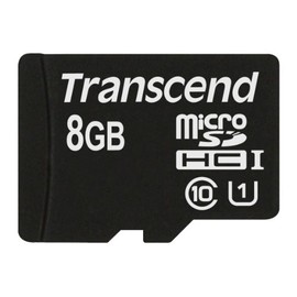 Transcend 8 GB microSDHC Class 10 Uhs-1 Memory Card with Adapter (TS8GUSDU1)