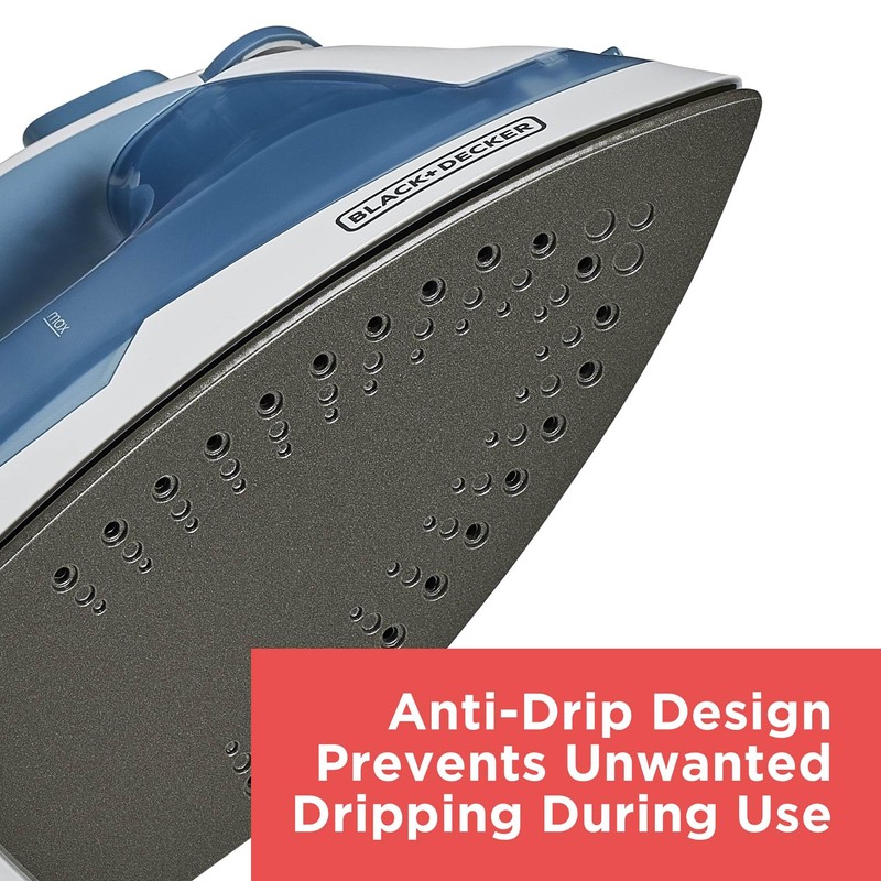 BLACK+DECKER Easy Steam Compact Iron for Clothes, Automatic Shutoff, Nonstick