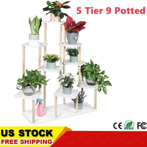Universal Plant Stands for Plants Multiple Wood 5 Tier 9
