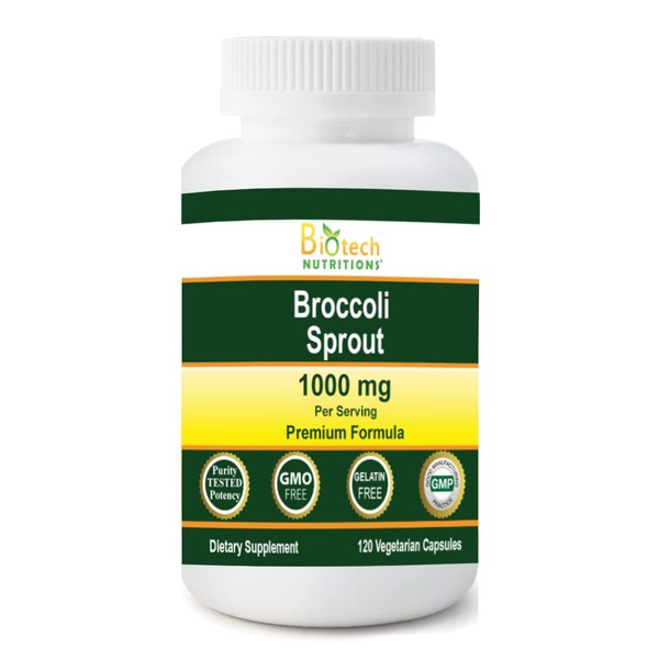 Biotech Nutritions Broccoli Sprout 1000 mg Serving 120 Vegetable Capsules