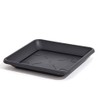Anthracite square flower pot with saucer TERRA 37x37 cm ,