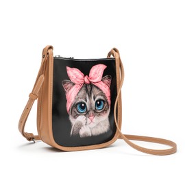ANFUMAN Small Purses Crossbody Bags Handbag for Women Travel Designer Medium Crossbody Bag Trendy with Adjustable Strap, Bow Cat