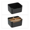 Relaxdays Desk Organiser, 5 Compartments, Plastic and Wood, Bathroom Organiser,