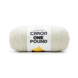 Caron One Pound Off White Yarn - 2 Pack of 454g/16oz - Acrylic - 4 Medium (Worsted) - 812 Yards - Knitting/Crochet
