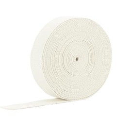 TIBOO DAY 1 Inch Cotton Webbing, 12 Yards Natural Cotton Webbing Straps for Bags for Cloth Belt Bags Handles Tote Bag DIY Crafts Decoration, Beige