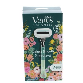 Gillette Venus Razor Deluxe Smooth Sensitive, Metal Handle, 2 Refills - 5 Blade