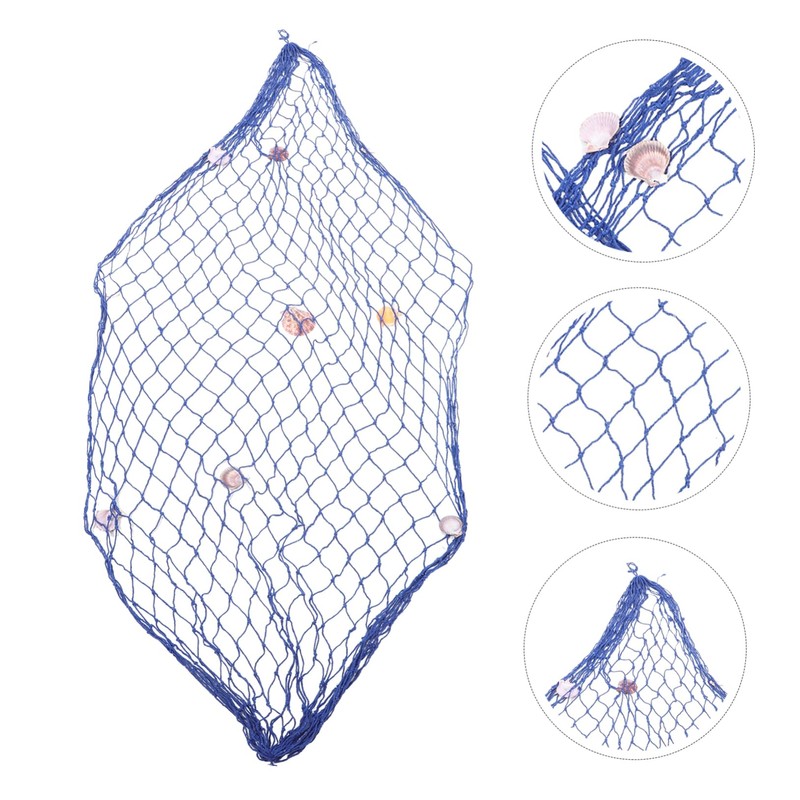ORFOFE Fish Net Wall Decor Decorative Fishing Net Nautical Wall