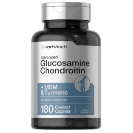 Horbäach Glucosamine Chondroitin  Plus MSM & Turmeric  180 Coated Caplets