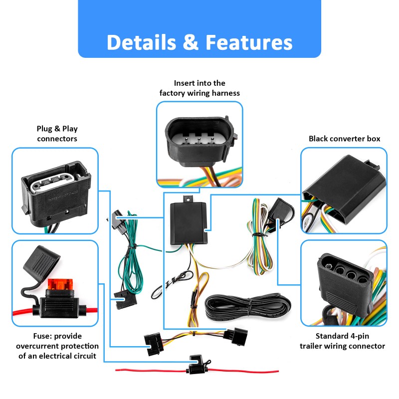 XM For 2008-2012 Ford Escape - Trailer Tow Light Wiring