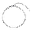 Sterling Silver Chain Bracelet for Women Thin Cuban Link Wrist