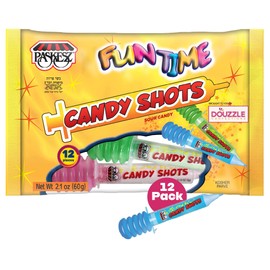 DOUzzle Get Well Soon Candy Shots, Sour Candy in Fun Shot (12 Count, Pack of 1) Individually Wrapped Candies, Birthday Party Favors, Goodie Bags Stuffers - Kosher Parve