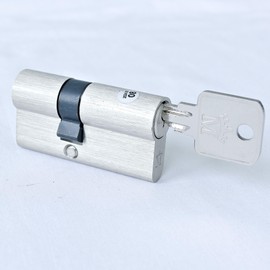 Sempro Profile Cylinder 30/40 Door Cylinder with 3 Keys - Double Cylinder Lock Brass Nickel-Plated (EN 1303:2015)