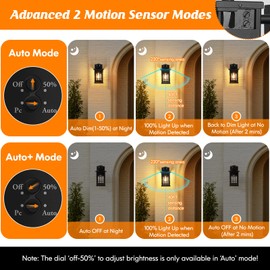 Motion Sensor Dusk Dawn Outdoor Wall Light Fixture with GFCI Outlets, Sensor Porch Light Outdoor Wall Mount Oil Rubbed Bronze, Waterproof Outside Light for House Front Doorway Patio, 3 Lighting Mode