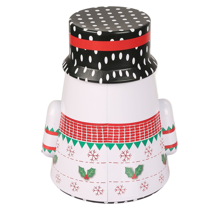 Christmas Candy Iron Box Roly Poly Design Santa Claus Snowman