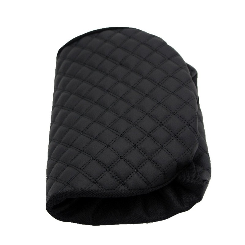 Ezzy Auto Black Leather Console Center Armrest Lid Cover Skin