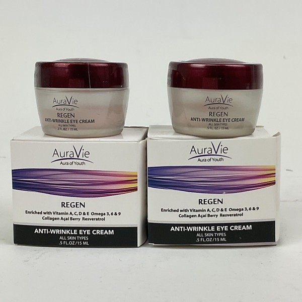 Set of 2 Auravie Regen Anti-wrinkle Eye Cream 0.5fl.oz New