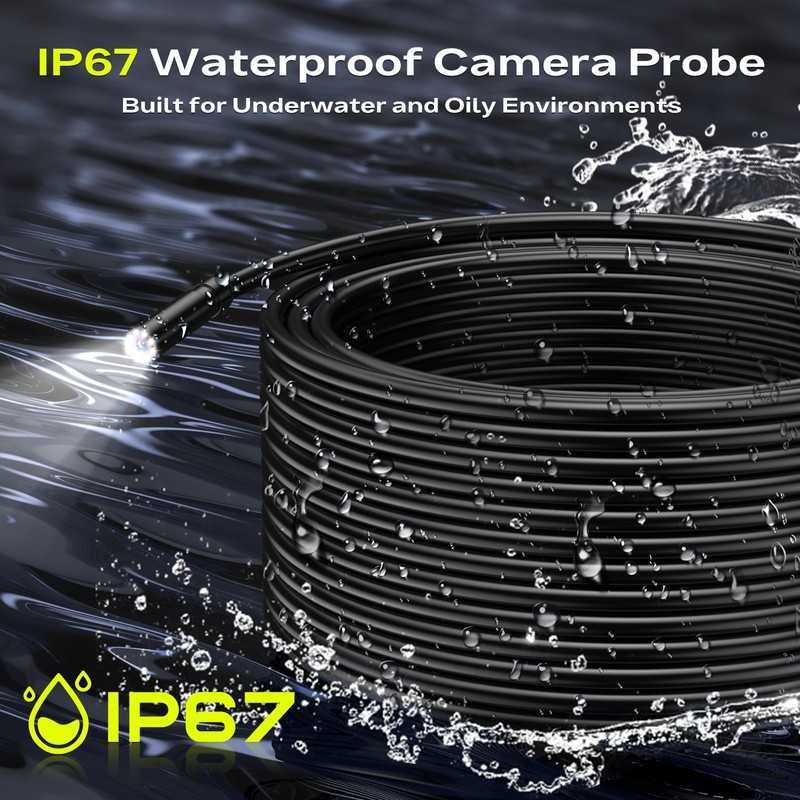 Endoscope Borescope Camera with Light, 4.3" IPS 1920P HD Inspection