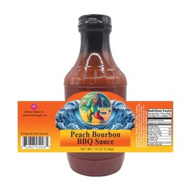 Beachsquatch Peach Bourbon BBQ Sauce, 19 ounce jar