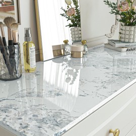 Stickyart 36"x160" Extra Wide Marble Countertop Peel and Stick Contact Paper Waterproof Glossy Marble Counter Top Contact Paper for Kitchen Self Adhesive Granite Wallpaper Vinyl for Bathroom Table