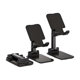 [YRK online store] Foldable Smartphone & Tablet Stand, Compatible with 4.5 - 12.9 Inches, Adjustable Angle and Height, White/Black