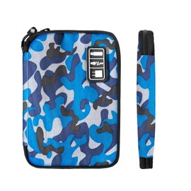 Lcsmaokin Electronics Travel Organizer,Portable Waterproof Electronic Travel Storage Bag for Small Charging Cord Storage,Charger,Small Electronics,SD Card etc,for Travel,Business-Blue Camouflage