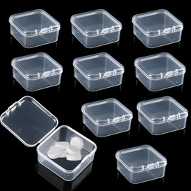10 Stück Transparent Tablettenbox Medikamentenbox, Persönlicher Tabletten-Organizer,Pillendosen,Tablettenbox 5 Tage Morgens Abends, BPA-freie Tablettendose.