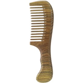 Beomeen Hair Comb Wooden Medium Tooth Combs for Curly, Hair Detangling Green Sandalwood for Women and Men, Detangles Wet or Dry, Thin, Thick, Wavy or Straight Hair, Scalp Massager, Anti-static