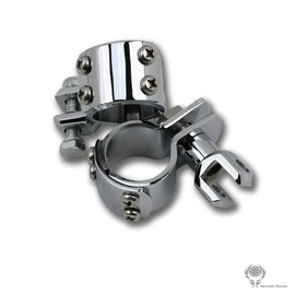 1.25" Highway Bar Footpegs Clamps 1-1/4" Crash Bar Footpeg Bracket 32mm Engine Guard Foot Pegs Mount for Harley Honda India Kawasaki Suzuki Yamaha (chrome)