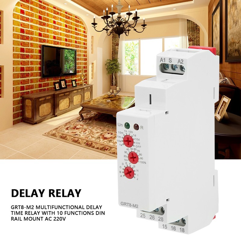 GRT8-M2 Multifunctional Delay Time Relay with 10 Functions DIN Rail