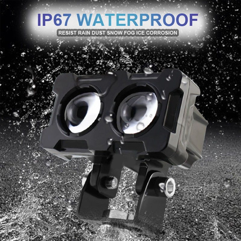 2PCS Motorcycle LED Fog Lights Rust Proof Shockproof Bright Light