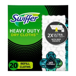 Swiffer Sweeper Heavy Duty Dry Multi-Surface Cloth Refills for Floor Sweeping and Cleaning, Unstopables Fresh Scent, 20 Count