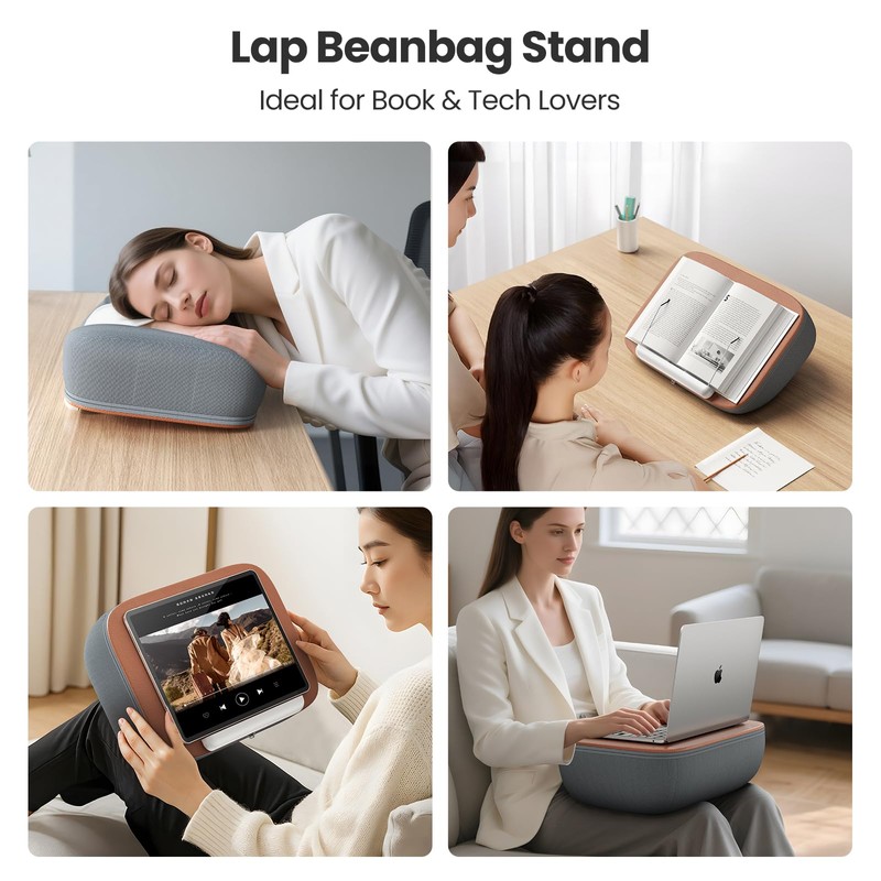 Tounee Book Stand - Ultra Soft Lap Beanbag Pillow for
