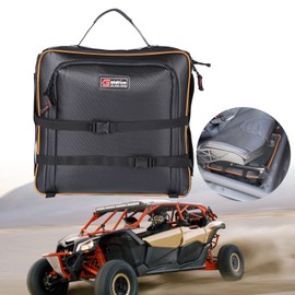 Sresk UTV Under Seat Bag Gear Storage Tool Pouch Storage Accessories Fit for Can-Am Maverick X3 2017-2023 Large Capacity Easy to Carry（Orange piping）
