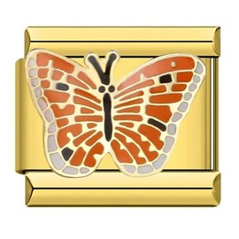Gold Butterfly Charm Silver Italian 9mm Link Stainless Steel Bracelet Charm Compatible With Nomination 9mm Bracelet