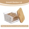 2 Packs Square Q Tip Holder with Lid Clear Plastic
