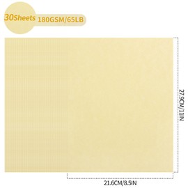 30 Sheets Parchment Paper - Light Beige 8.5” x 11” Letter Size Parchment Card Stock 65lb Heavyweight Paper Thick Vintage Paper for Certificate, Crafts, Business Cards, Invitations PAP04LB